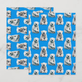 Blauer Polarbär-Musterentwurf Postkarte (Vorne/Hinten)