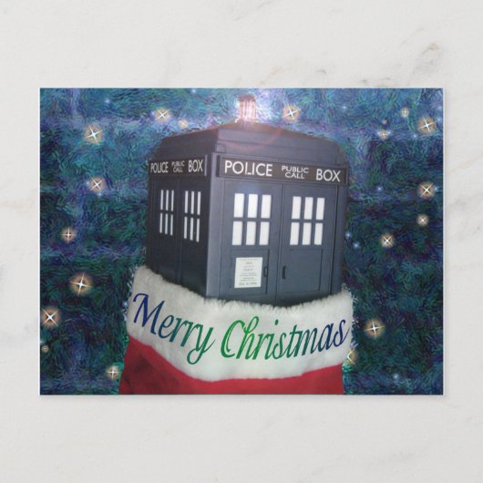 blauer Polizeikasten der frohen Weihnachten im (Vorderseite)