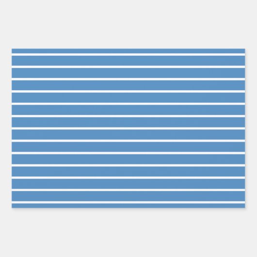 Blauer Polka-Dotstreifen Geschenkpapier Set (Vorderseite 2)