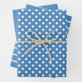 Blauer Polka-Dotstreifen Geschenkpapier Set (Beispiel)