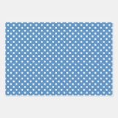 Blauer Polka-Dotstreifen Geschenkpapier Set (Vorderseite)