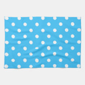 Blauer Polka-Hund Handtuch (Horizontal)
