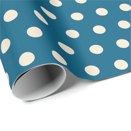 Blauer Polster-Punkt Geschenkpapier (Rolleneckpunkt)