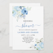 Blauer Polterabend Einladung (Vorne/Hinten)