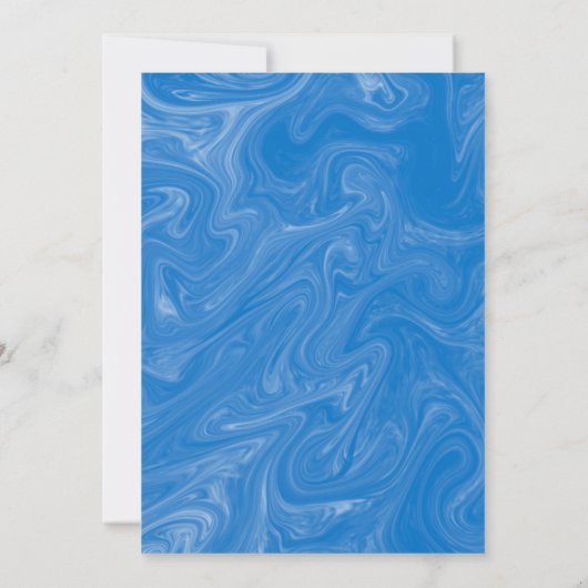 Blauer Polterabend und Orange Poppy Einladung (Rückseite)