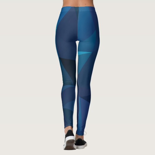 Blauer Polygon-Entwurf Leggings (Rückseite)