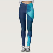 Blauer Polygon-Entwurf Leggings (Vorderseite)