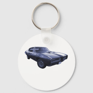 Blauer Pontiac GTO 1968 Schlüsselanhänger