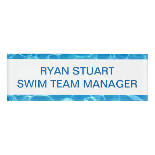 Blauer Pool Blaues Wasser individuell gestalten Namenschild