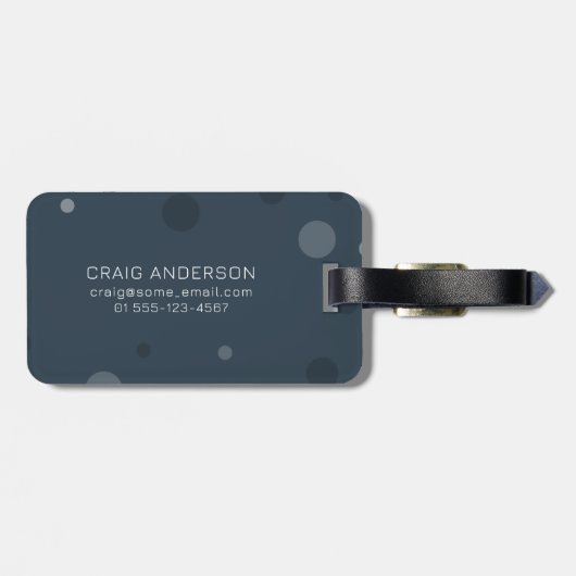 Blauer Pop Gepäckanhänger (Rückseite horizontal)