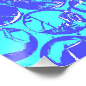 Blauer Pop Poster (Ecke)