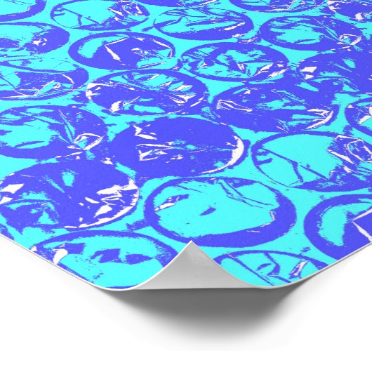 Blauer Pop Poster (Ecke)