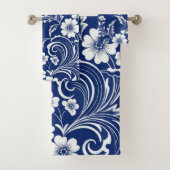 Blauer Porzellan Bloom Badhandtuch Set (Insitu)