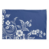 Blauer Porzellan Bloom Kissenbezug (Rückseite)