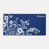 Blauer Porzellan Bloom Schreibtischunterlage (Vorderseite)