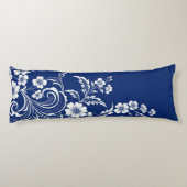 Blauer Porzellan Bloom Seitenschläferkissen (Rückseite)
