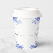Blauer Porzellan Blumenspulduschenspülung Papiertu Pappbecher (Rechts)