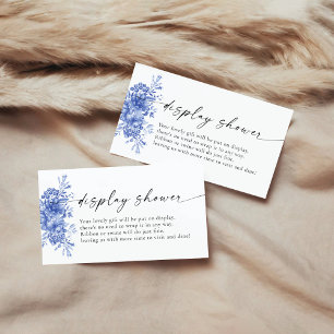 Blauer Porzellan Blütendusche Begleitkarte