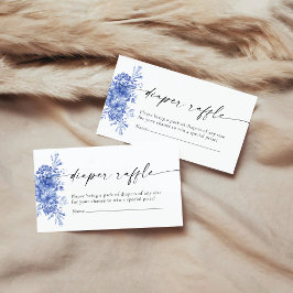 Blauer Porzellan Floral Diaper Umschließkarte Begleitkarte