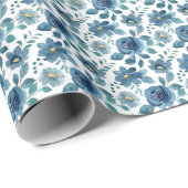 Blauer Porzellan Garten Geschenkpapier (Rolleneckpunkt)