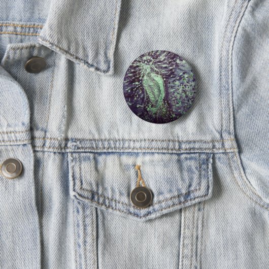 Blauer Poseidon griechischer Gott-surreale Malerei Button (Beispiel)