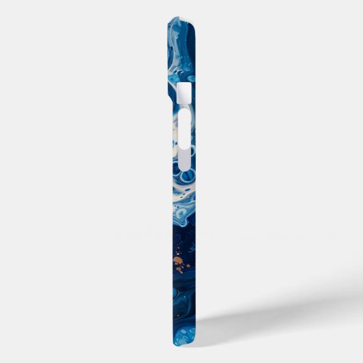 Blauer Pour Abstrakt flüssige Hübsche Ästhetik Case-Mate iPhone Hülle (Rückseite / Links)