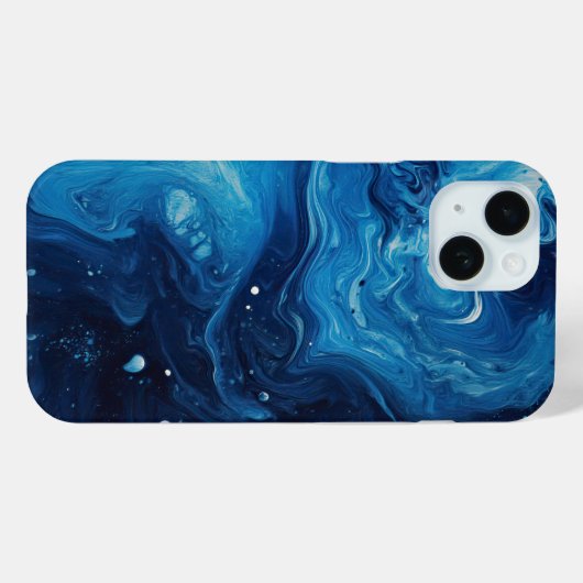 Blauer Pour Abstrakt flüssige Hübsche Ästhetik Case-Mate iPhone Hülle (Rückseite (Horizontal))