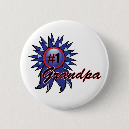 Blauer Preis der Nr.-eine des Großvater-#1 Button (Vorderseite)
