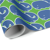 Blauer Preppy nautischwal personalisiert Geschenkpapier (Rolleneckpunkt)