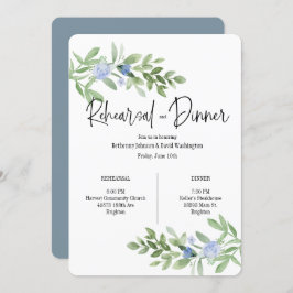 Blauer Probe und Abendessen Einladung