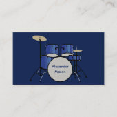 Blauer professioneller Musiker-Trommler-QR-Code Visitenkarte (Vorderseite)