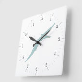 Blauer Pterodactyl-Dinosaurier 4 Quadratische Wanduhr (Winkel)