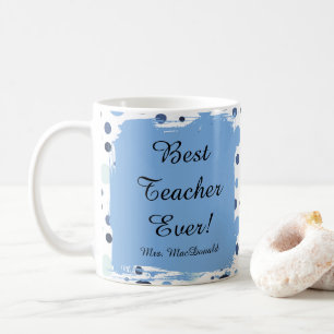 Blauer Punkt bester Lehrer aller Zeiten Geschenk Kaffeetasse