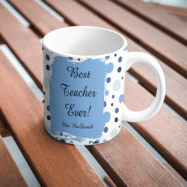 Blauer Punkt bester Lehrer aller Zeiten Geschenk Kaffeetasse