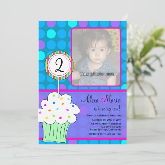 Blauer Punkt Einladung (Stehend Vorderseite)