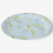 Blauer Punkt Pappteller (Schrägansicht)