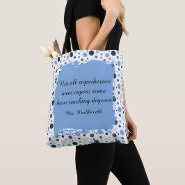 Blauer Punkte-Lehrerdankeschön-Geschenk Tasche