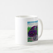 Blauer Purp Drache Dragoness hochrotes Kaffeetasse (VorderseiteRechts)