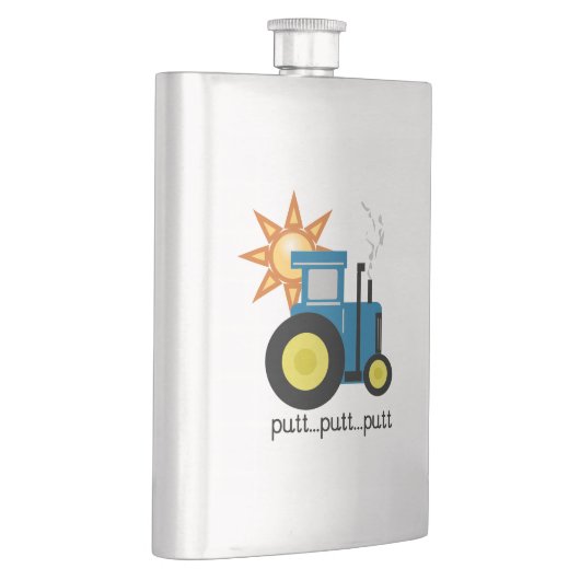 Blauer Putt Traktor Flachmann (Rechts)