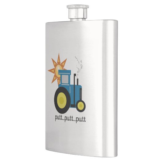 Blauer Putt Traktor Flachmann (Links)