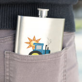 Blauer Putt Traktor Flachmann (Beispiel)