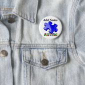 Blauer Puzzle für das Bewusstsein von Autismus Button (Beispiel)