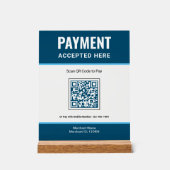 Blauer QR-Code Geschäftszahlung scannen Acrylschild (Vorderseite)