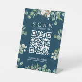 Blauer QR-Code-Scan-Tabelle oben Schild am oberen (Vorderseite)