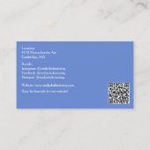 Blauer QR-Code-Schullehrer roter Apfel Visitenkarte (Rückseite)