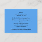 Blauer QR-Code-Tutor-Lehrer-Globus und Buch Klasse Visitenkarte (Rückseite)