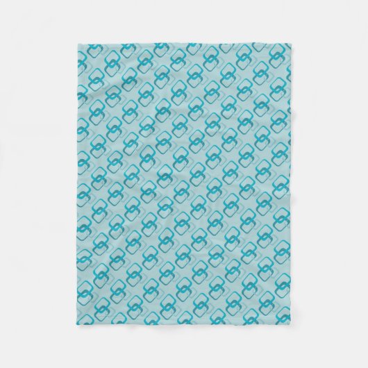 Blauer Quadrat-Fleece Fleecedecke (Vorderseite)