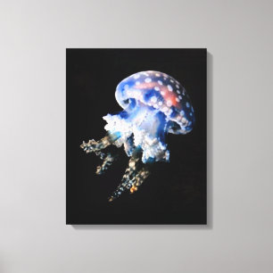 Blauer Quallen-feine Kunst-Leinwand-Druck Leinwanddruck