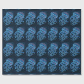 Blauer Quallen-Wrap-Papier Geschenkpapier (Flach)