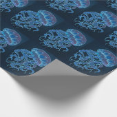 Blauer Quallen-Wrap-Papier Geschenkpapier (Ecke)